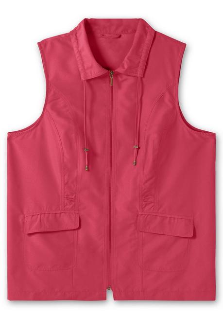 Sheego Weste Aus Microfaser, Mit Umlegekragen - Rot Sheego