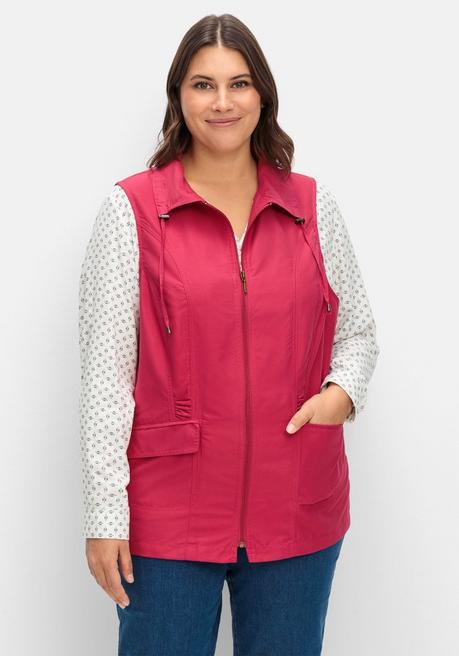 Sheego Weste Aus Microfaser, Mit Umlegekragen - Rot Sheego