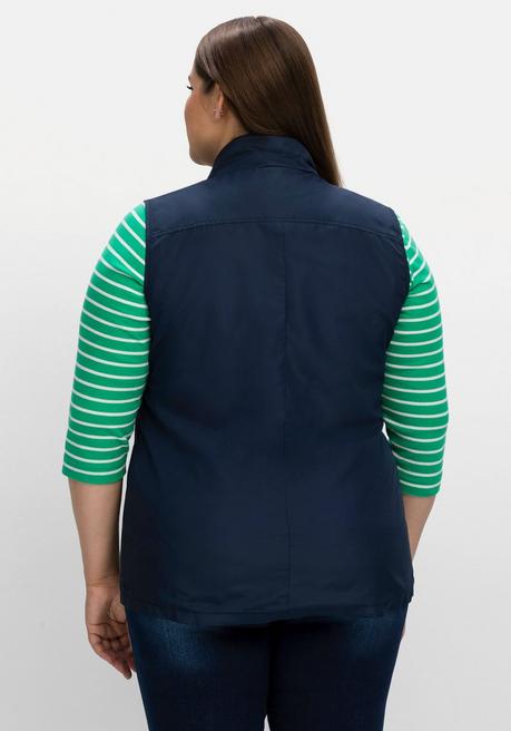 Sheego Weste Mit Stehkragen Und Kontrastdetails - Nachtblau Sheego