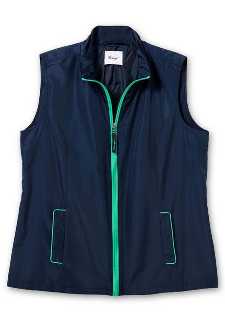 Sheego Weste Mit Stehkragen Und Kontrastdetails - Nachtblau Sheego