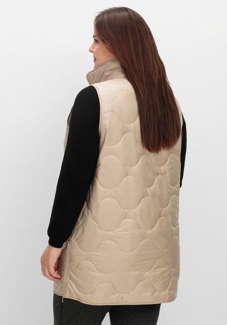 Sheego Weste Mit Stehkragen Und Wellensteppung - Beigefarben Sheego