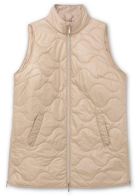 Sheego Weste Mit Stehkragen Und Wellensteppung - Beigefarben Sheego