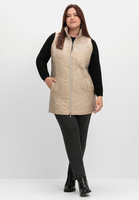 Sheego Weste Mit Stehkragen Und Wellensteppung - Beigefarben Sheego