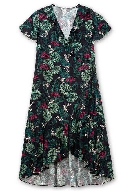 Sheego Wickelkleid Mit Tropenprint Und Volant - Schwarz Bedruckt Sheego