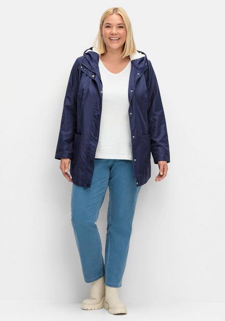 Sheego Windjacke Mit Futter Aus Teddyfleece - Nachtblau Sheego