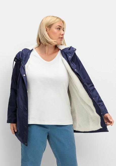 sheego Windjacke mit Futter aus Teddyfleece - nachtblau sheego