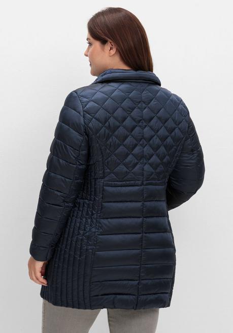 Sheego Winterjacke Im Steppmix, Mit Feinem Schimmer - Marine Sheego