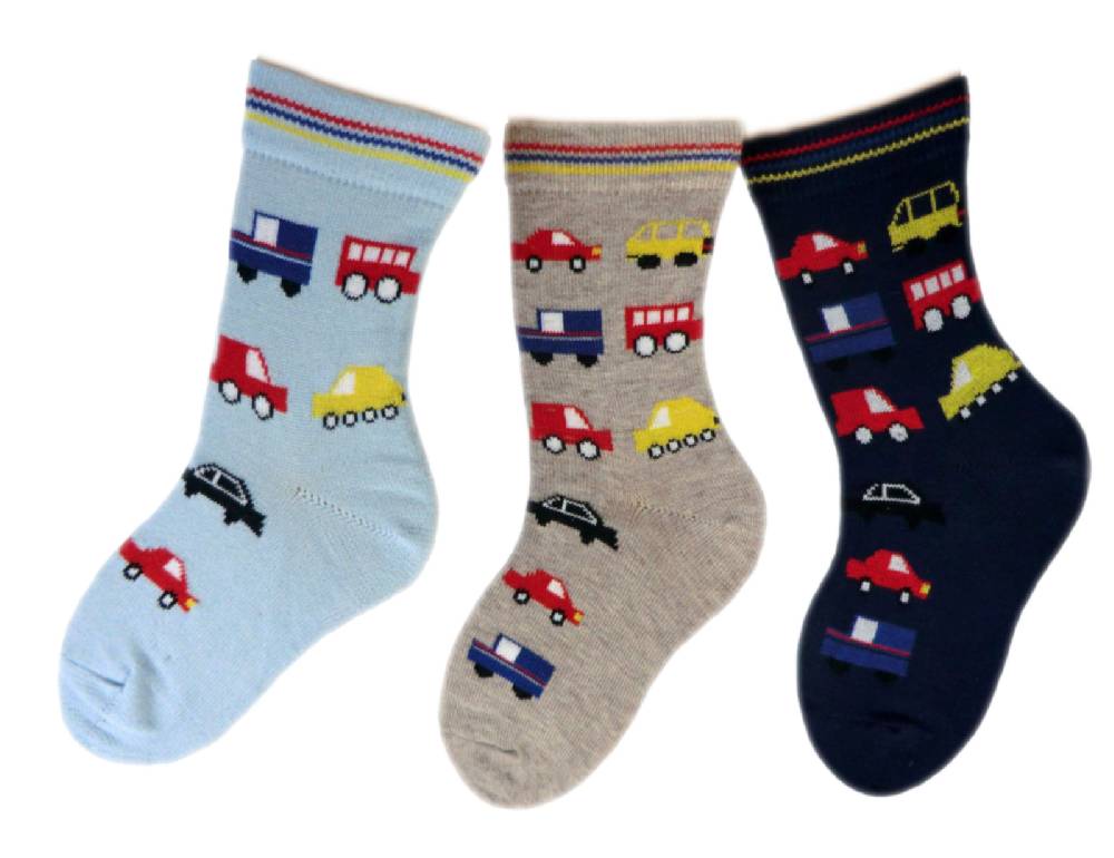 Shimasocks Baby/ Kinder Socken 3-er Pack allover Auto