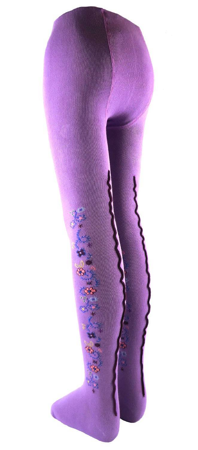 Shimasocks Baby Kinder Strumpfhose mit Ziernaht und Blumenranke