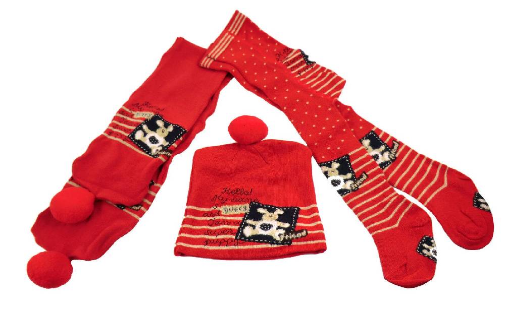 Shimasocks Baby Kinder Strumpfhose Set mit Schal und Mütze