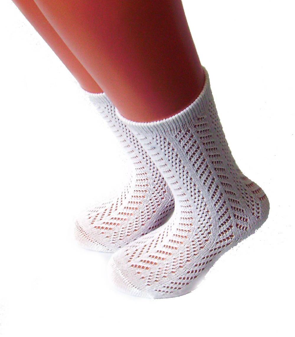 Shimasocks Baby Kniestrümpfe weiß Ajourmuster 3er Pack
