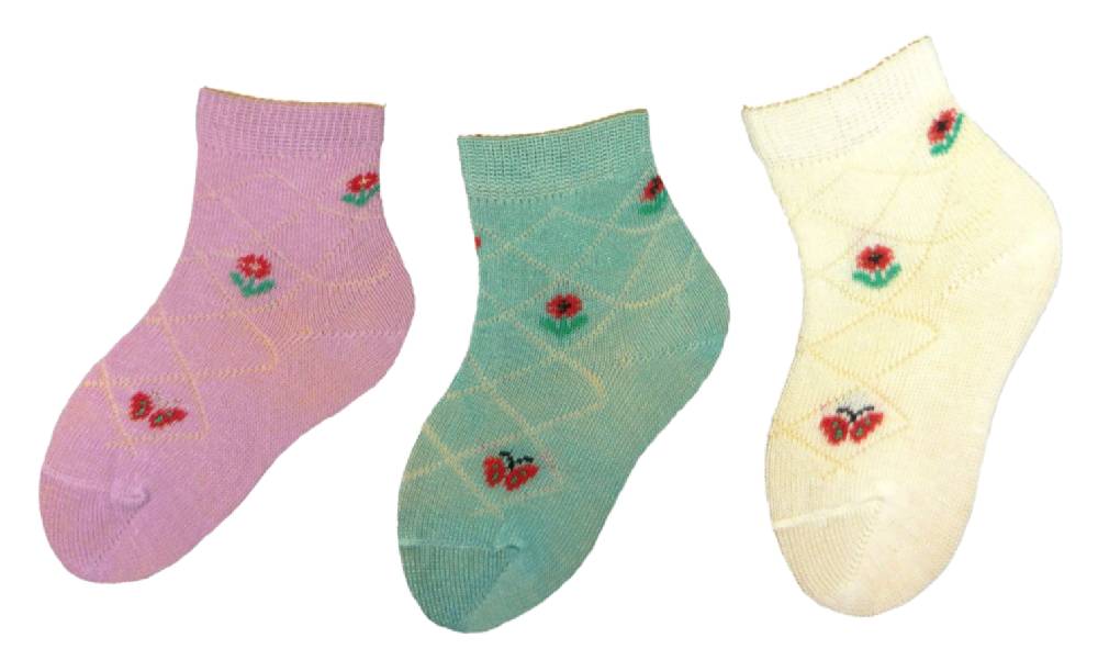 Shimasocks Baby Socken Blume Schmetterling 98% Baumwolle 3er Pack