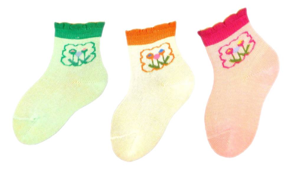 Shimasocks Baby Socken Blumenmotiv 98% Baumwolle 3er Pack