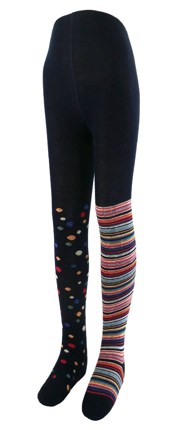 Shimasocks Baby Strumpfhose 1 Bein Ringel 1 Bein Punkte