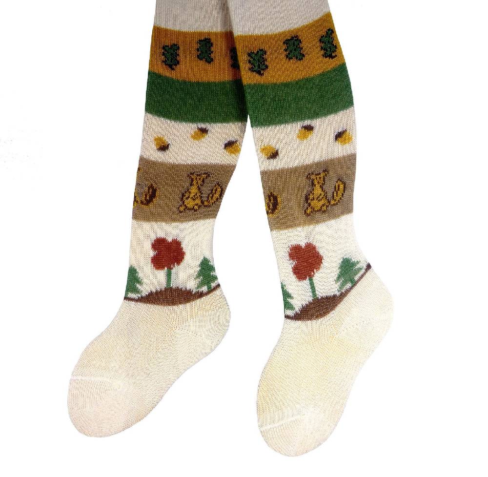 Shimasocks Baby Strumpfhose geringelt Motiv Eichhörnchen