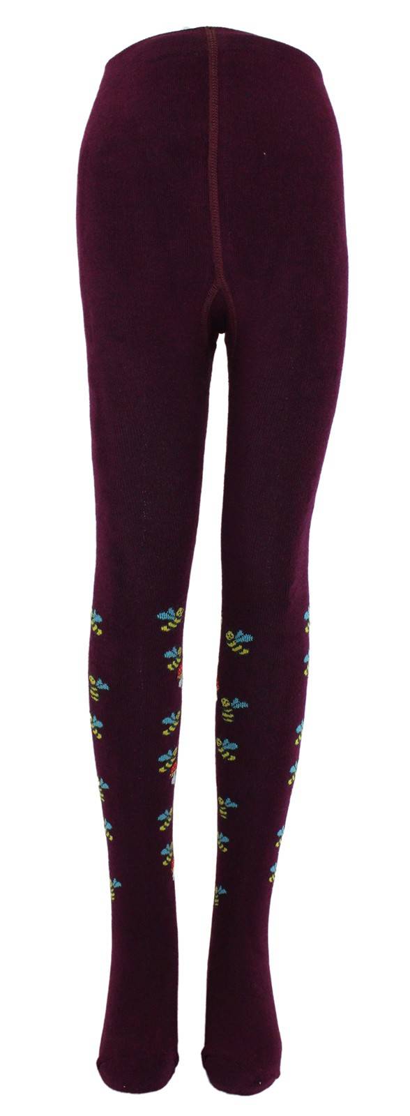 Shimasocks Baby Thermo Strumpfhose Motiv Biene mit Innenplüsch, Frottee extra dick, weiß, rot, brombeere, blau, lila, grau