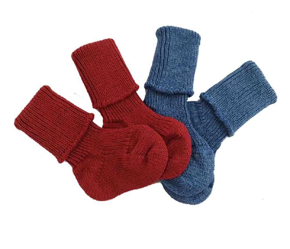 Shimasocks Baby Winter Erstlingssöckchen "Twins" aus Schurwolle & Bauwolle - 100% Natur