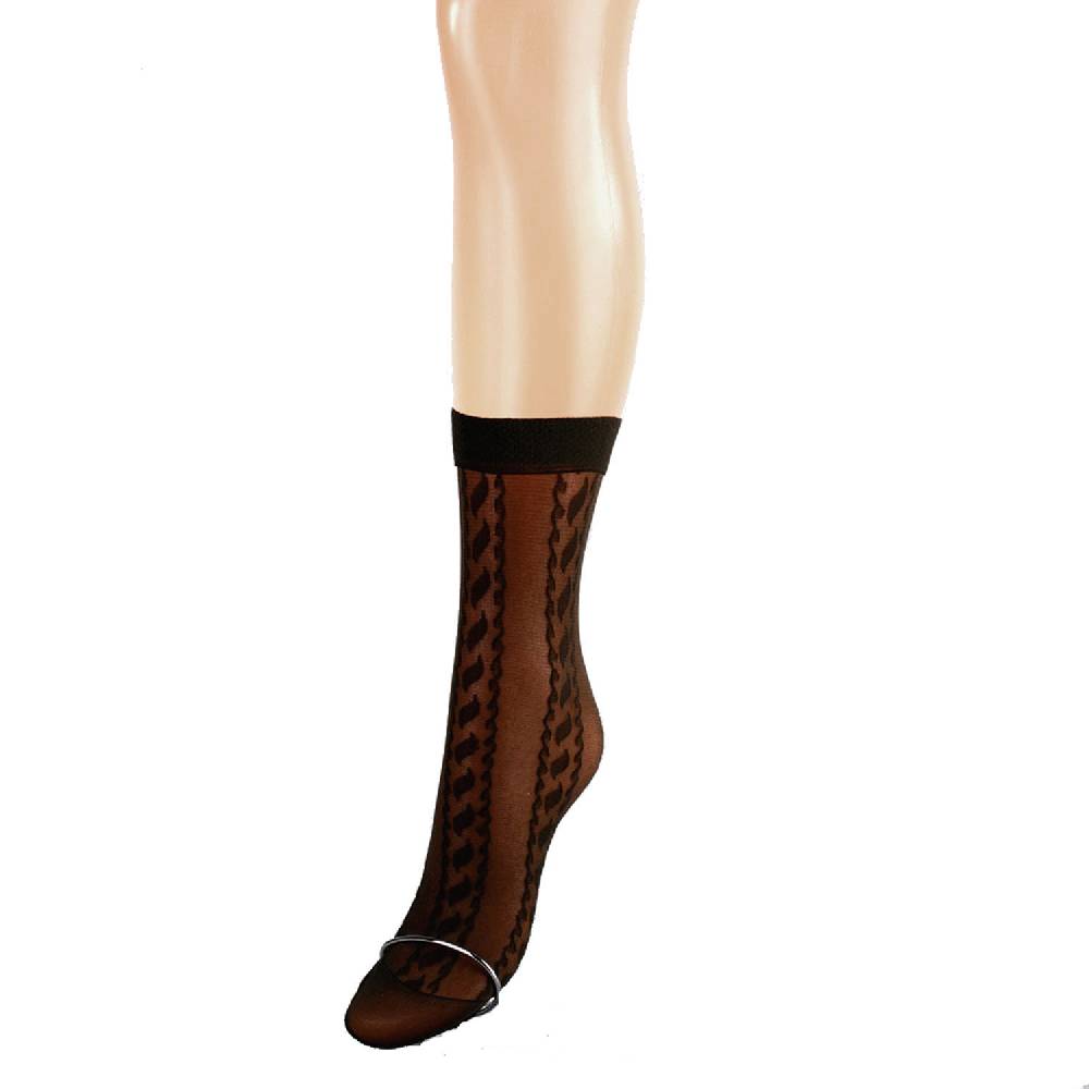 Shimasocks Damen Feinsöckchen schwarz gemustert 20 DEN