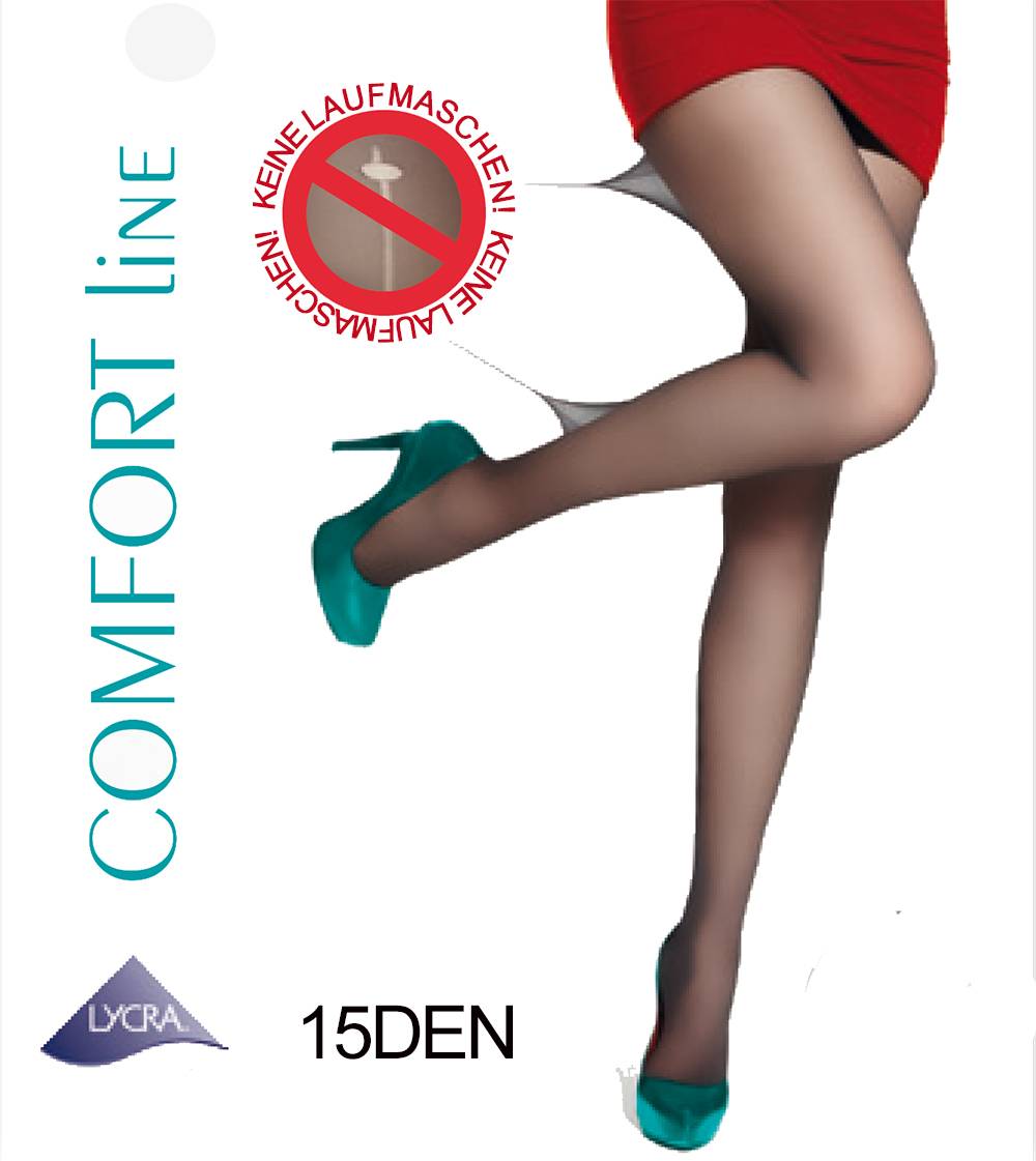 Shimasocks Damen Feinstrumpfhosen Anti-Laufmasche schwarz natur 15DEN erhöhte Haltbarkeit