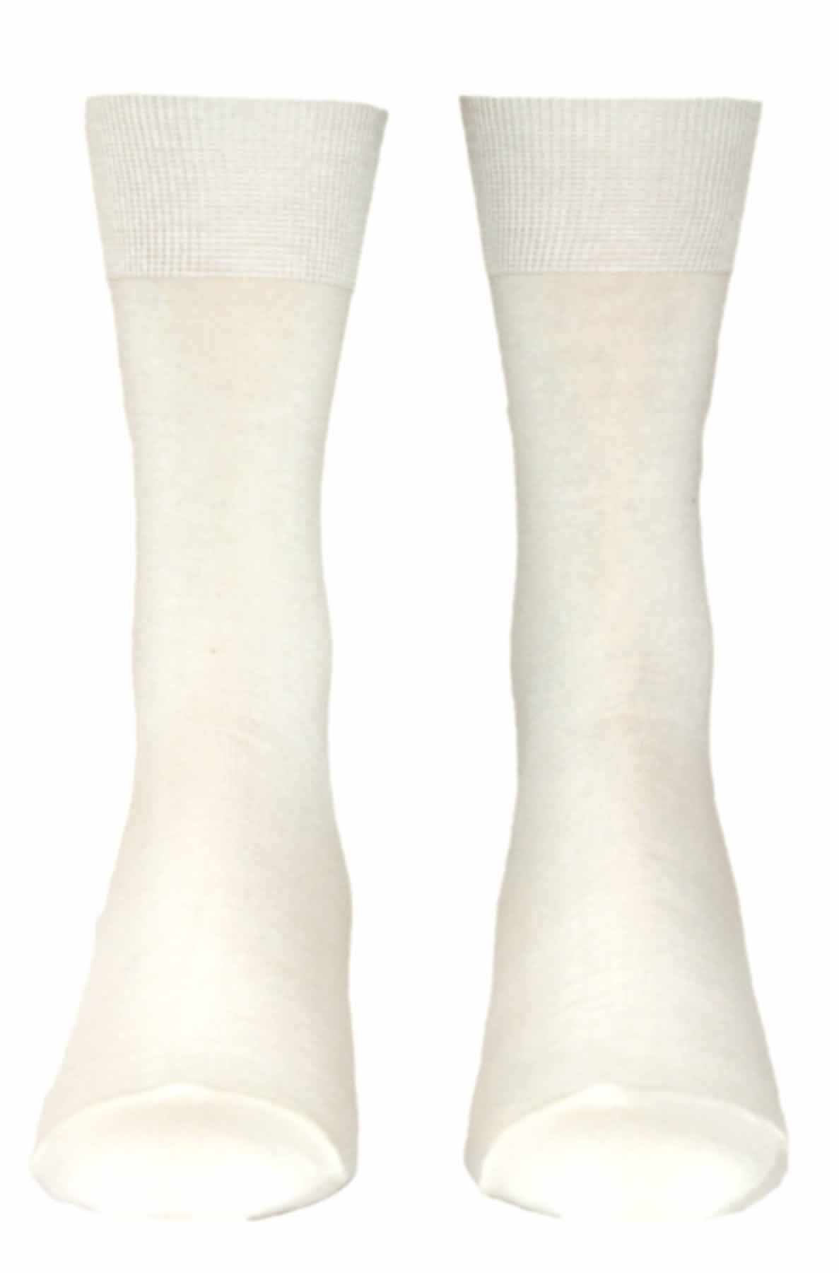 Shimasocks Damen Herren Socke Wolle merceresiert rohweiß