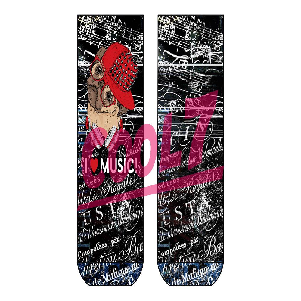Shimasocks Damen Herren Socks "i love music" OneSize Bio Baumwolle comic Design bunt funny cool retro