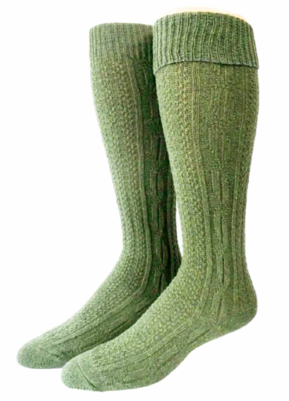 Shimasocks Damen & Herren Trachten Overknees Kniestrümpfe - Strümpfe aus Wolle - Zopfmuster