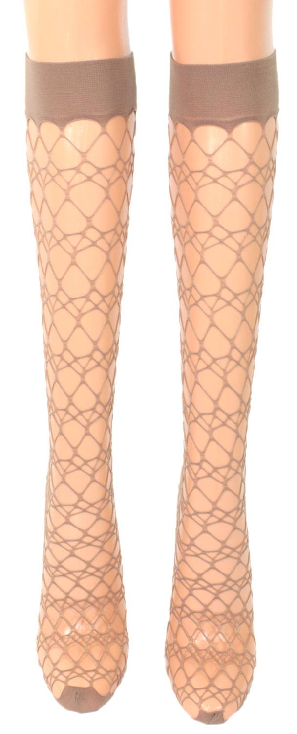 Shimasocks Damen Netzkniestrümpfe 30 DEN cappuccino