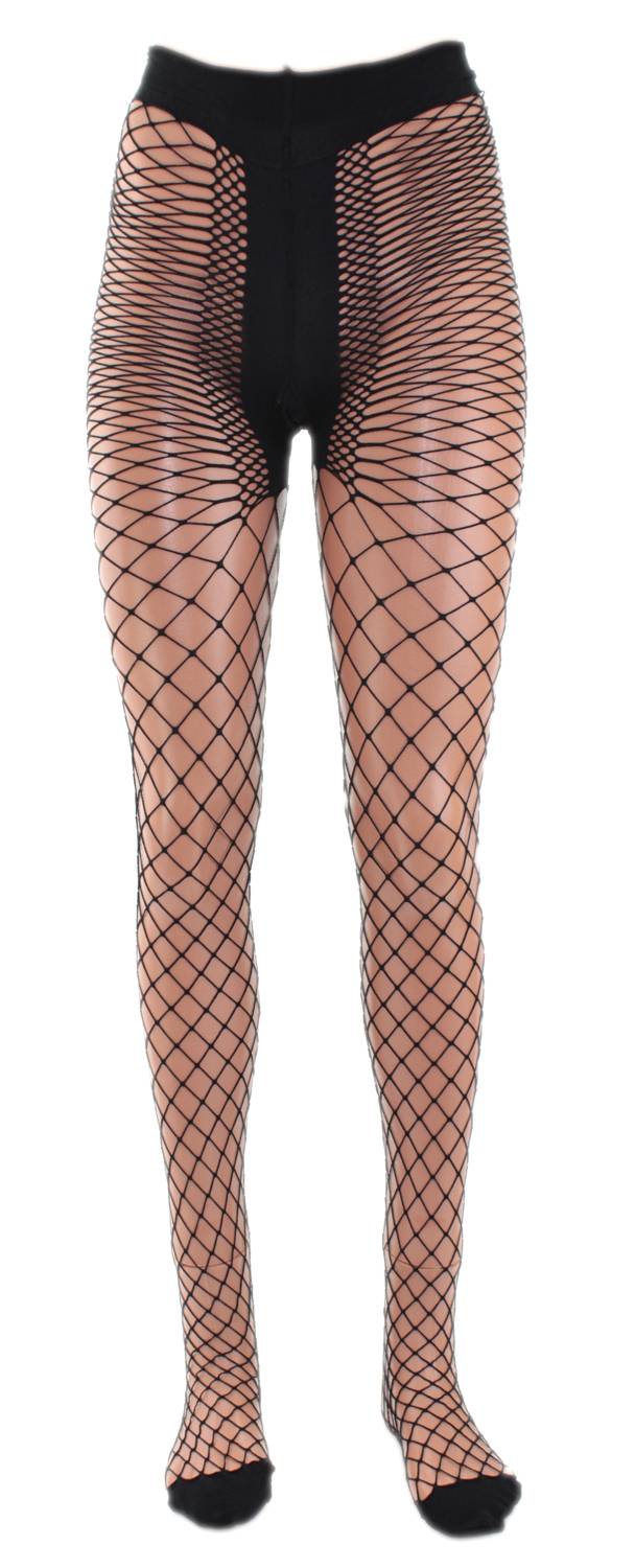 Shimasocks Damen Netzstrumpfhose mit T-Band schwarz