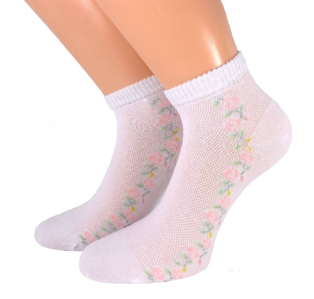 Shimasocks Damen Sneaker Kurzschaftsöckchen Blütenranke