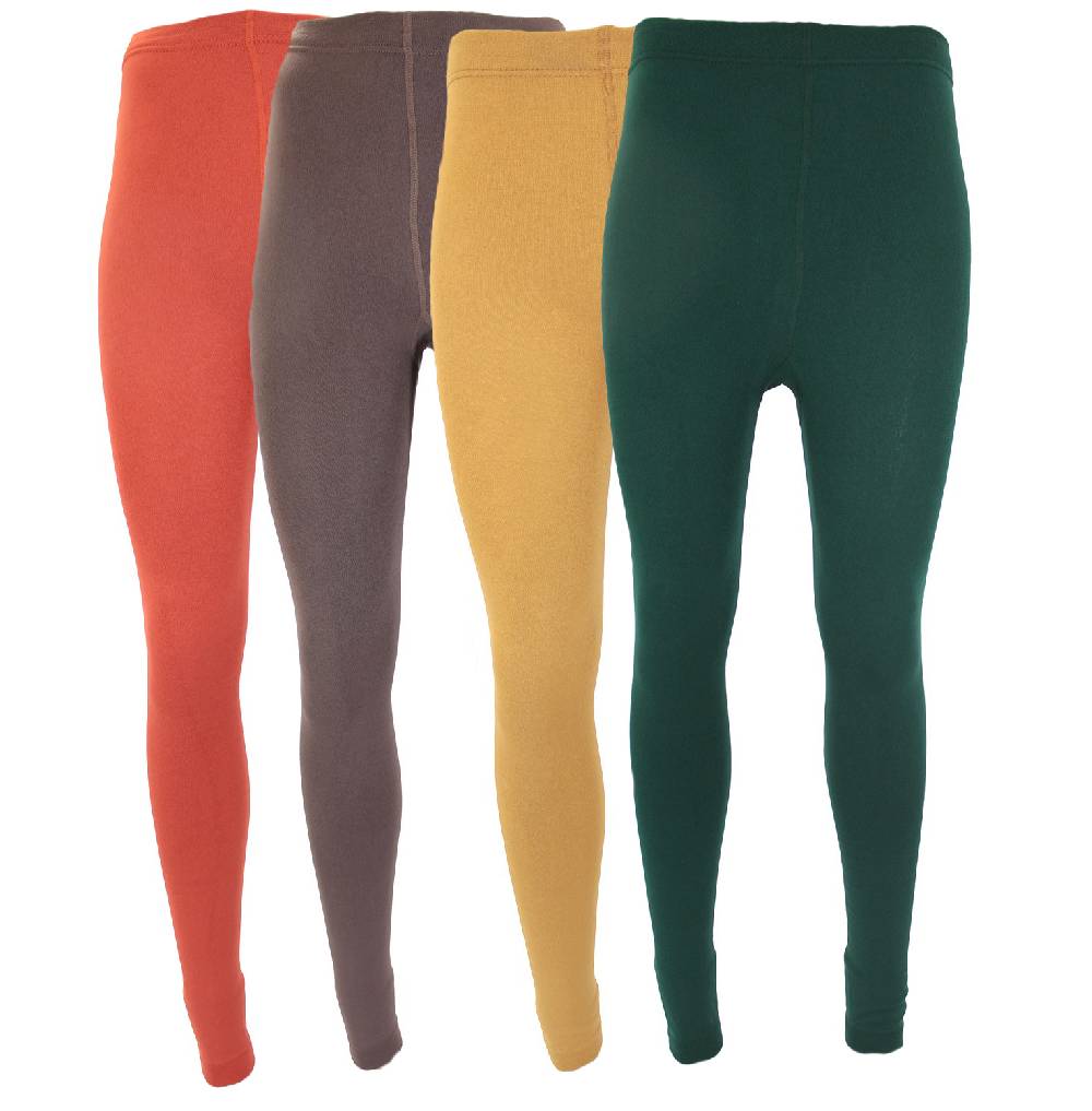 Shimasocks Damen Thermo Leggings - kuschlig weich, sehr warm, innen angerauht, modische Farben, senf, koralle, grün, taube, auch für Mädchen, blickdicht