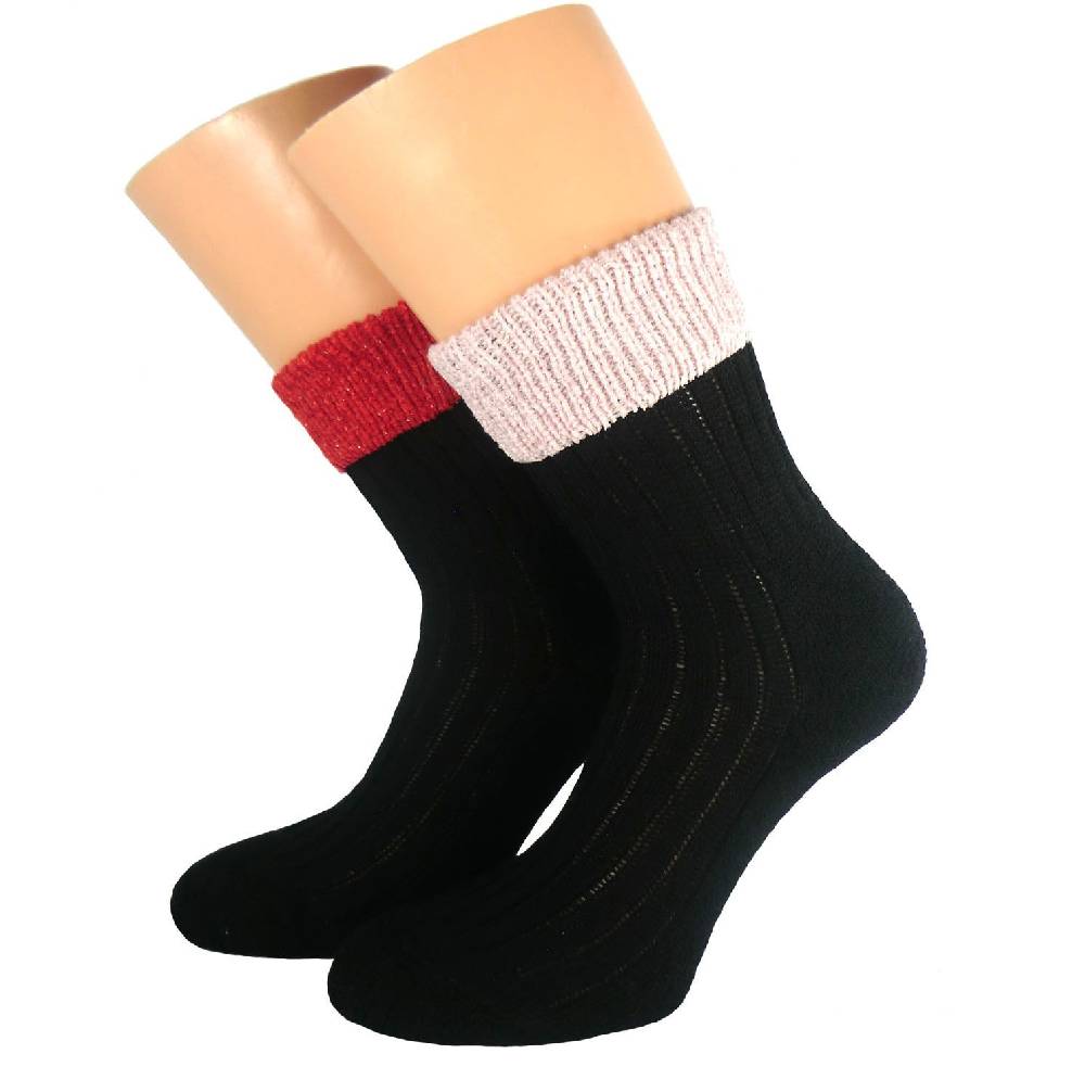 Shimasocks Damen Woll Socken mit Chenille Umschlag Doppelpack