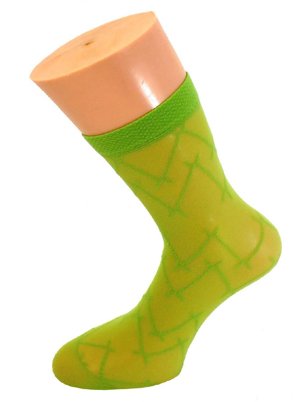 Shimasocks Feinsöckchen dezent gemustert 20 DEN hellgrün, orange