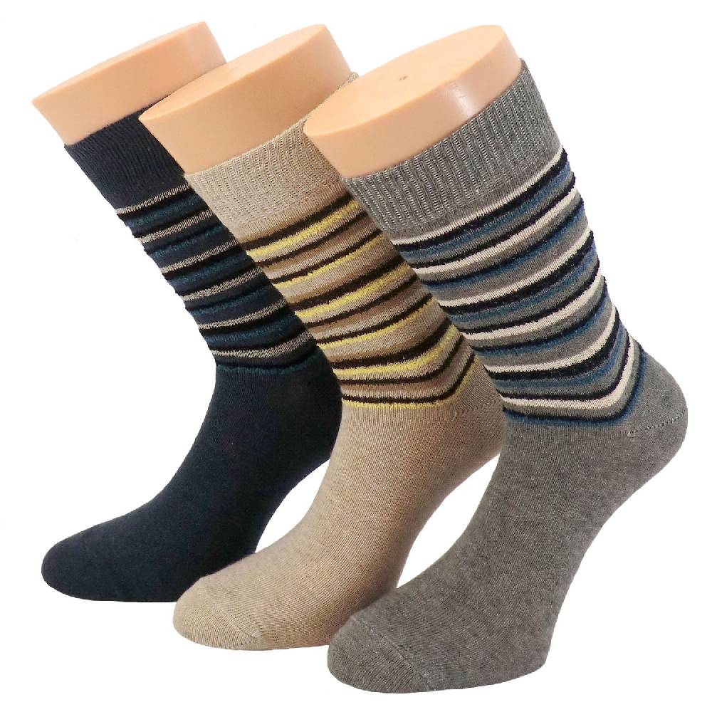 Shimasocks Freizeit & Business Ringel Socken für Damen - Damensocken Bouclé Optik 3er Pack
