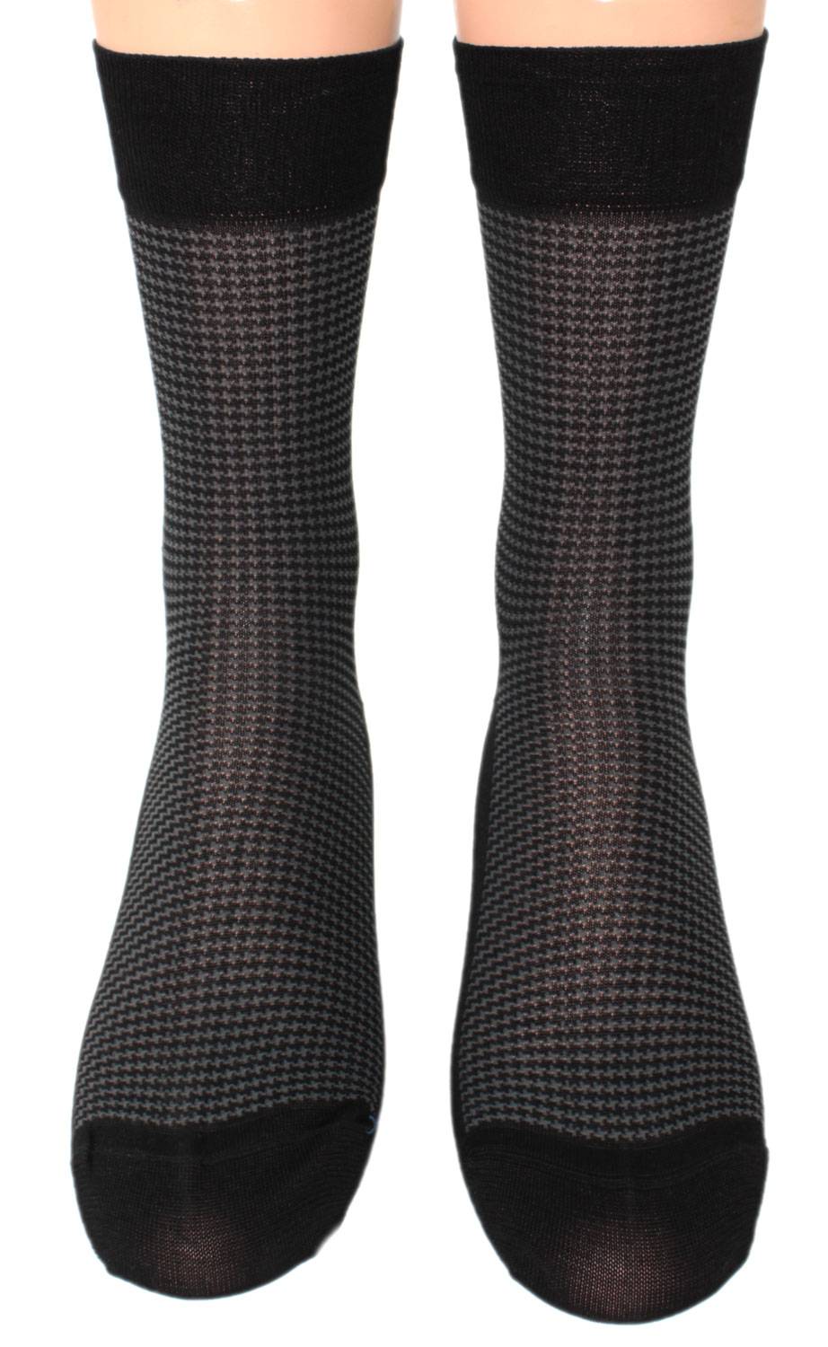 Shimasocks Herren Business Socken allover Pepitamuster gasiert- mercerisiert