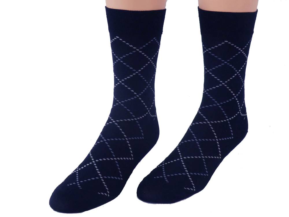 Shimasocks Herren Business Socken mit Überkaromuster gasiert- mercerisiert