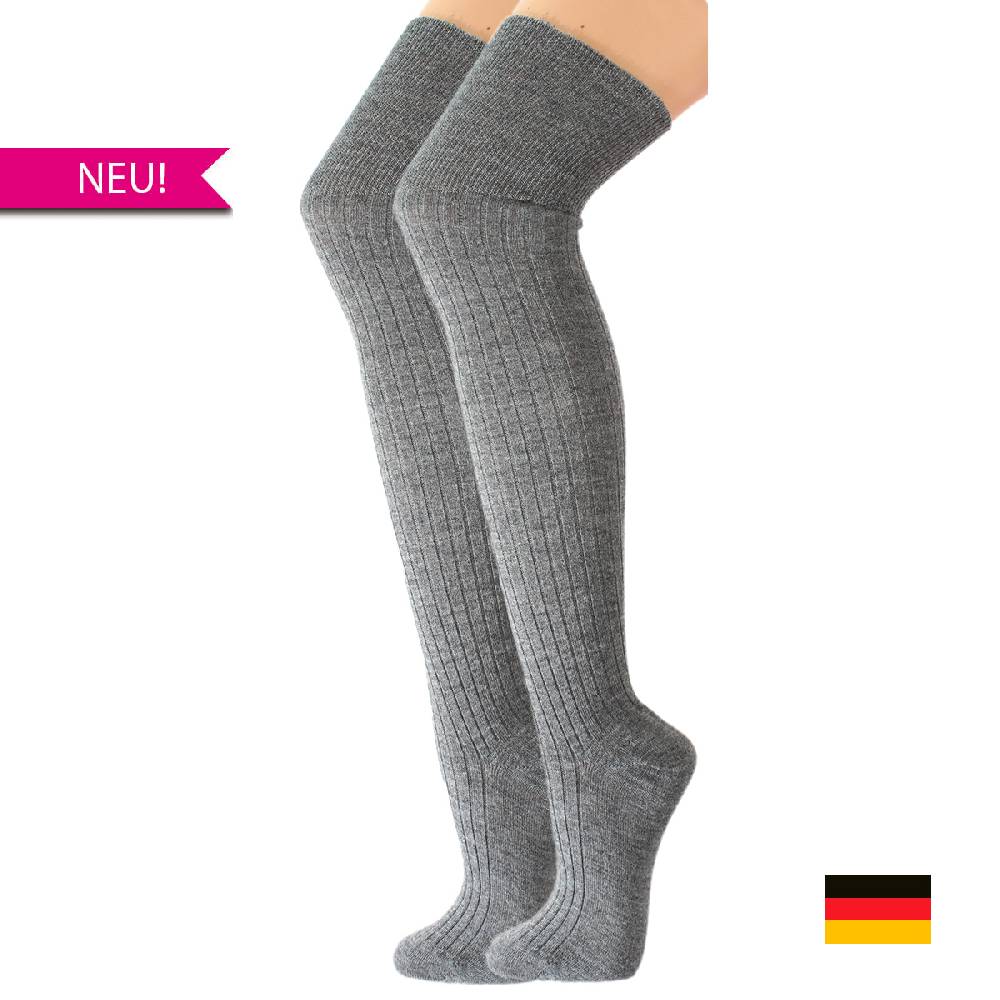 Shimasocks Herren Lange Strümpfe Schurwolle Overknee grau grün Jagd Outdoor
