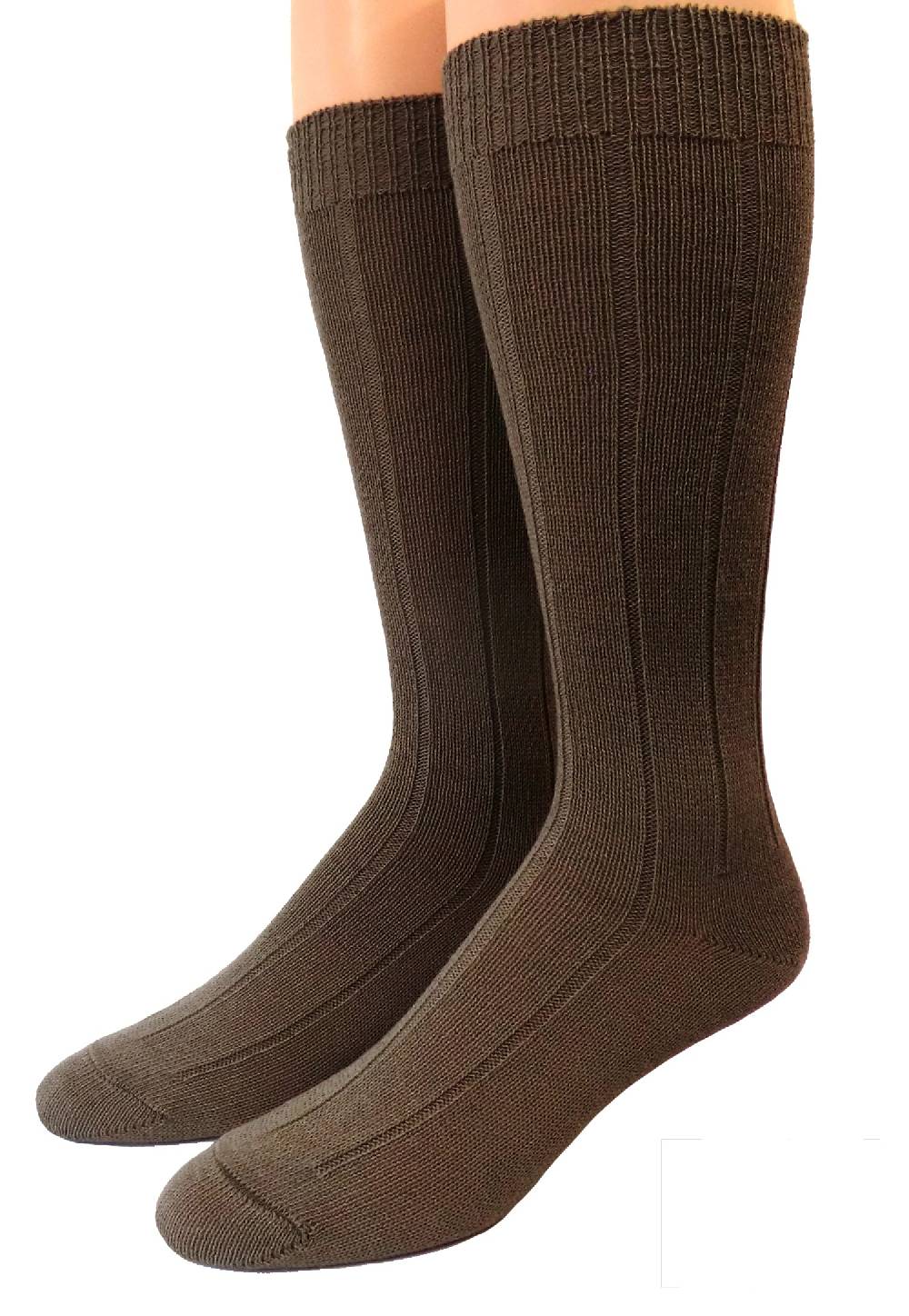Shimasocks Kinder Damen Herren Ripp Kniestrümpfe 100% Öko Wolle mittelbraun