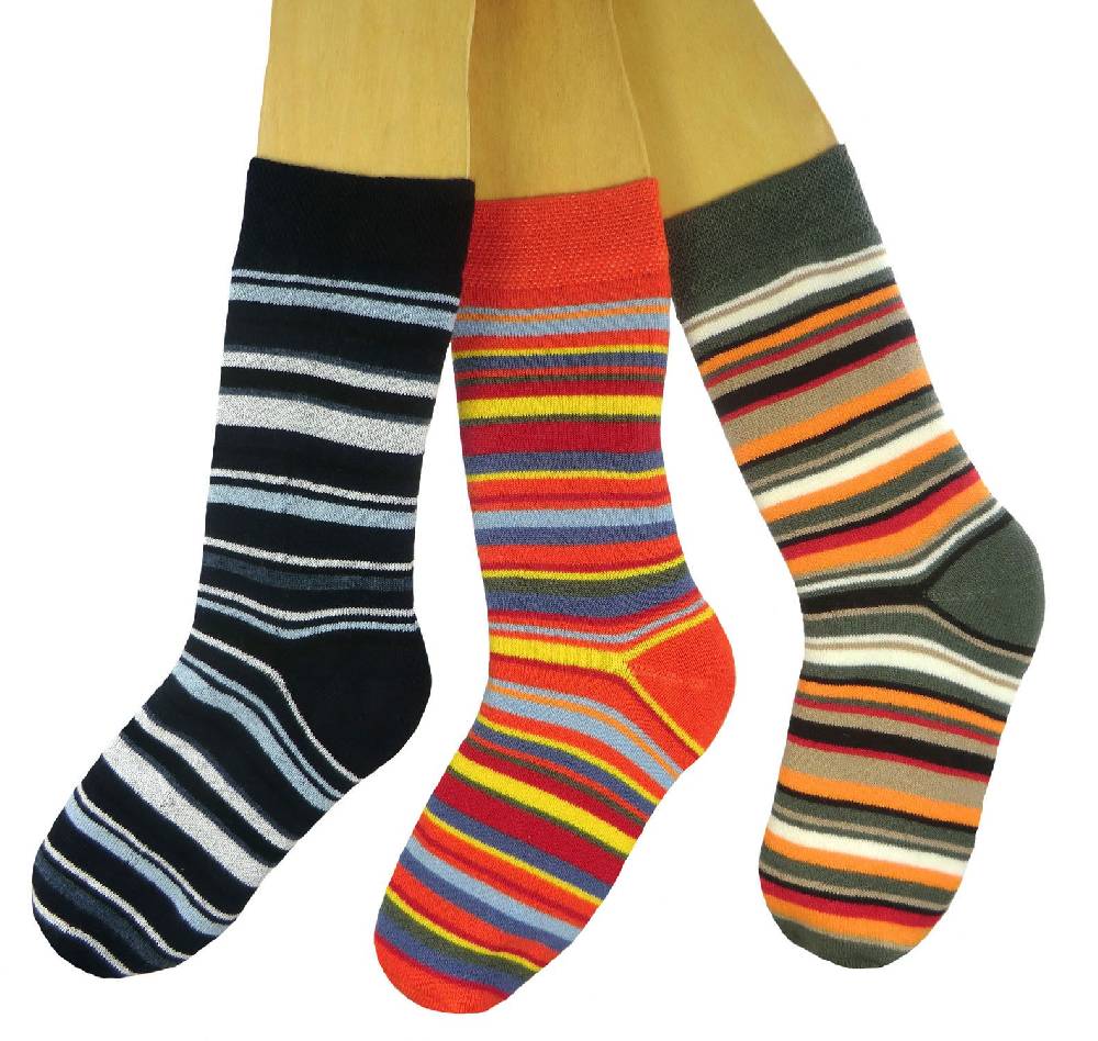 Shimasocks Kinder/Damen Thermo Ringelsocken 3er Pack