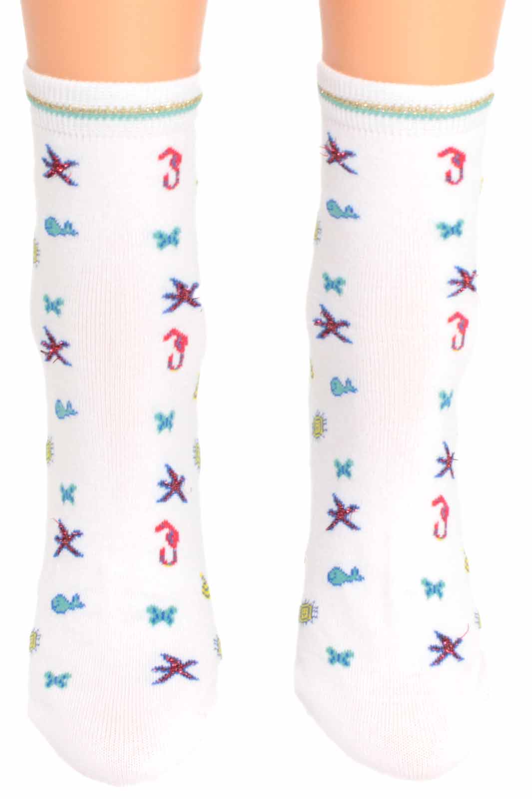 Shimasocks Kinder Mädchen Damen Socken maritime Motive aus Metallfäden