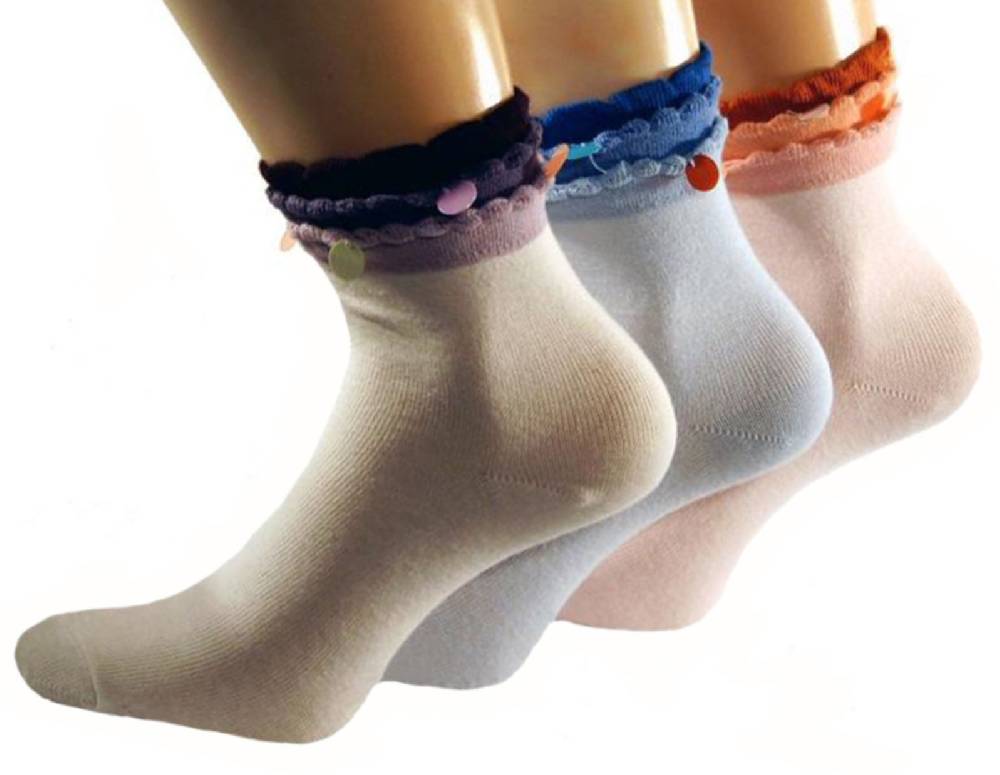 Shimasocks Kinder Mädchen Socken mit Pailetten 3er Pack