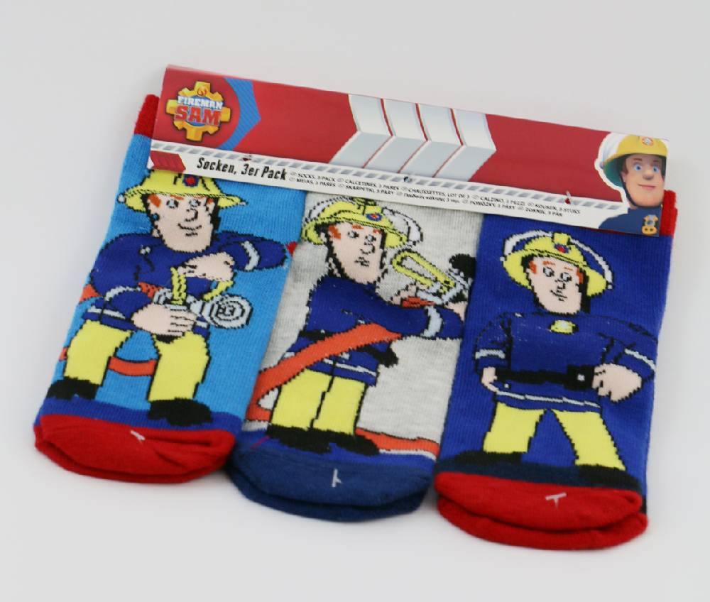 Shimasocks Kinder Socken 3er Pack Feuerwehrmann Sam