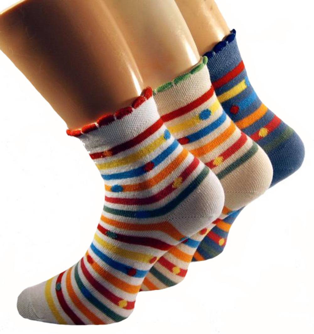 Shimasocks Kinder Socken Kurzschaft Ringel Punkte 3er Pack