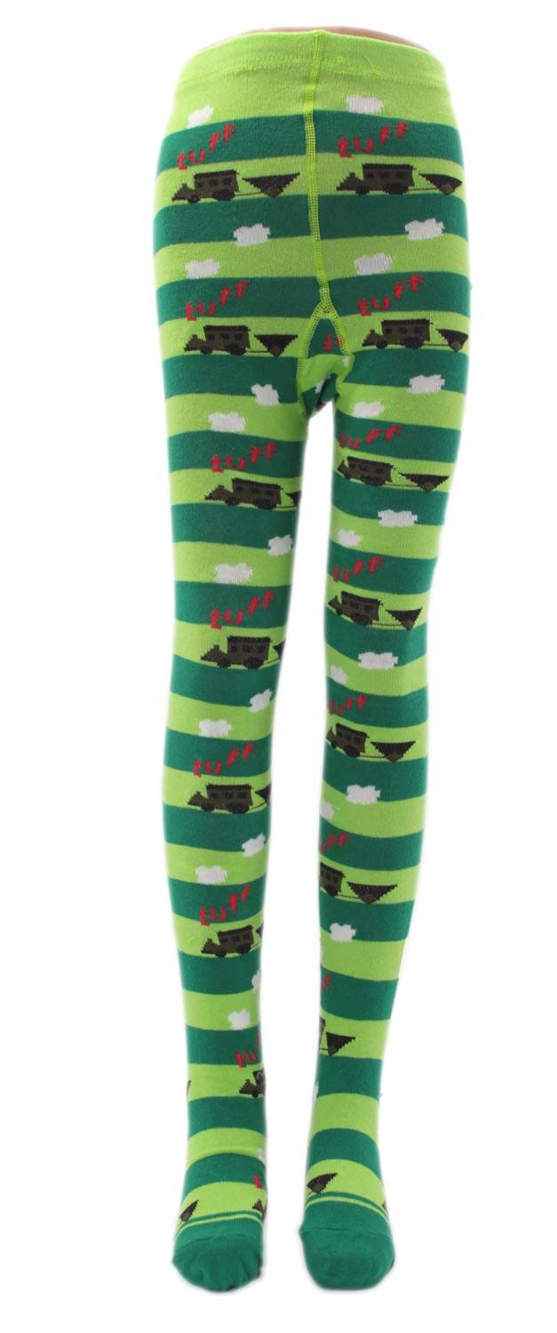 Shimasocks Kinder Strumpfhose Ringel Lok tuff-tuff grün und pink