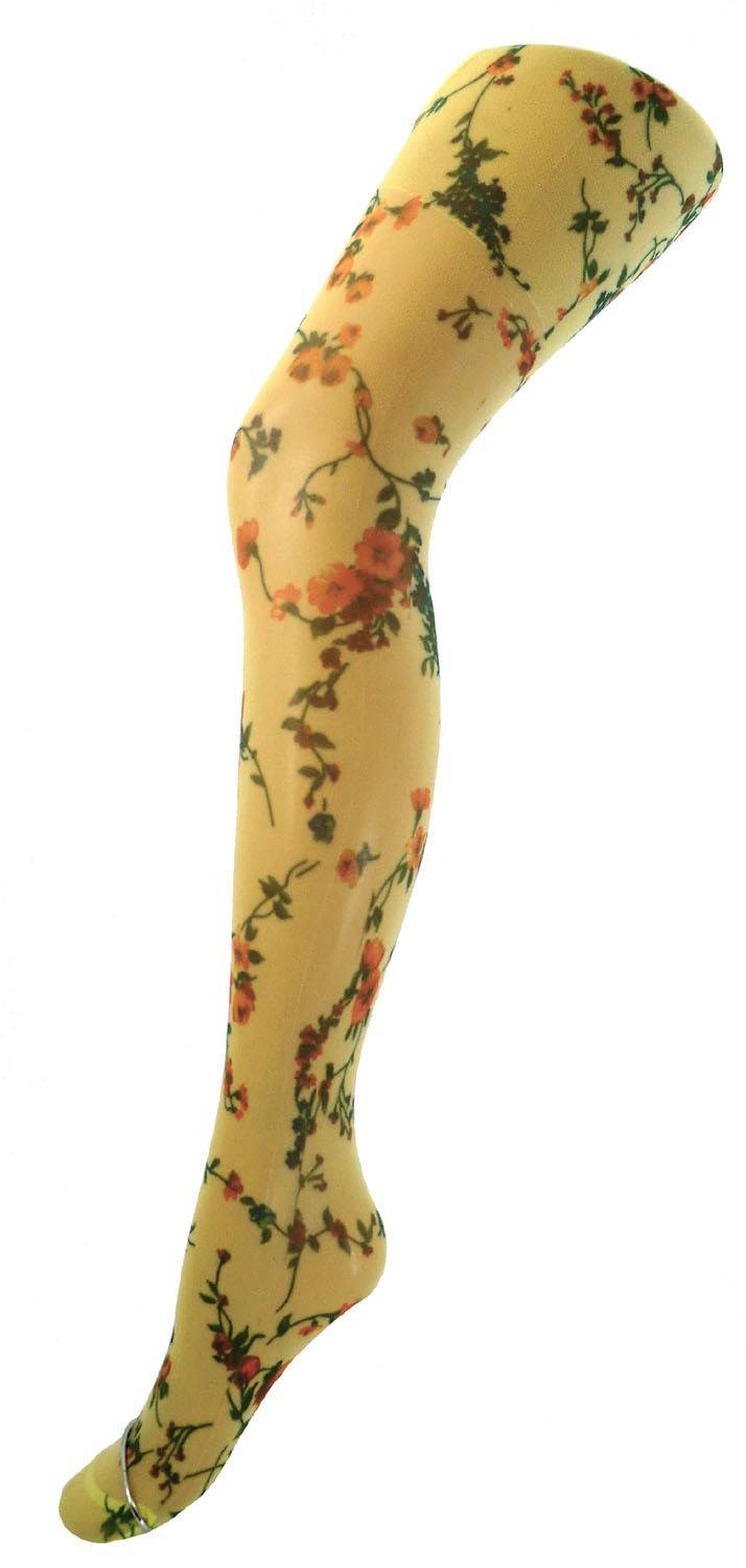 Shimasocks Mädchen Feinstrumpfhose - Strumpfhose mit Blumen & Blüten bzw Blütenranken Motiv