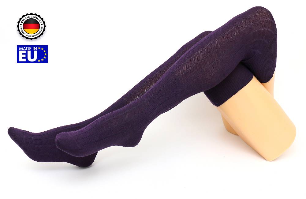 Shimasocks Overknee Strümpfe Damen Kinder öko pflaume Schurwolle Seide lila Baumwollstrümpfe Stricksocken Hoch Über das Knie Lange Socken Winter Strümpfe lang