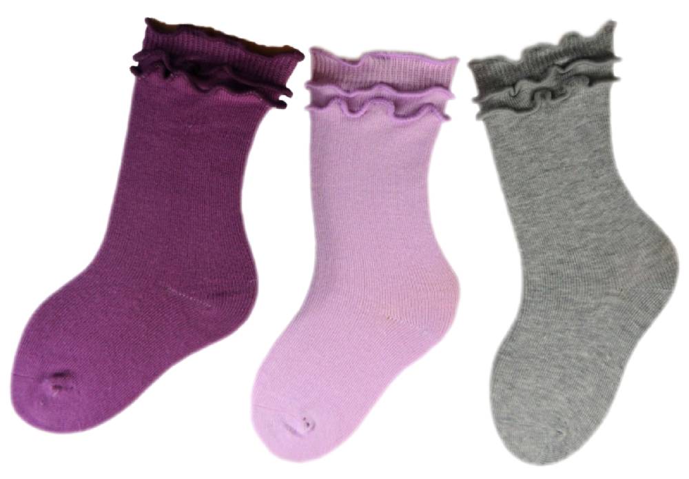 Shimasocks Baby Söckchen mit Rüsche Dreierpack
