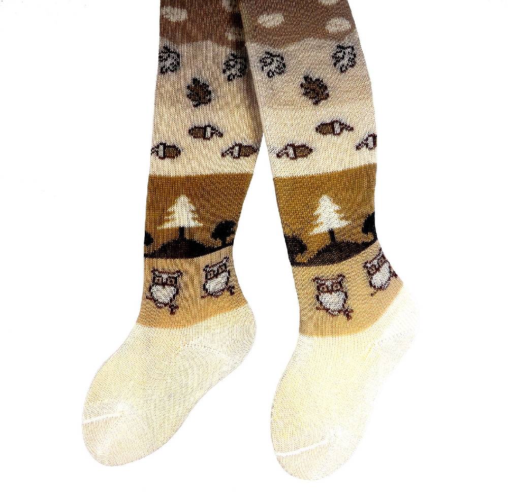 Shimasocks Baby Strumpfhose geringelt Motiv Eule
