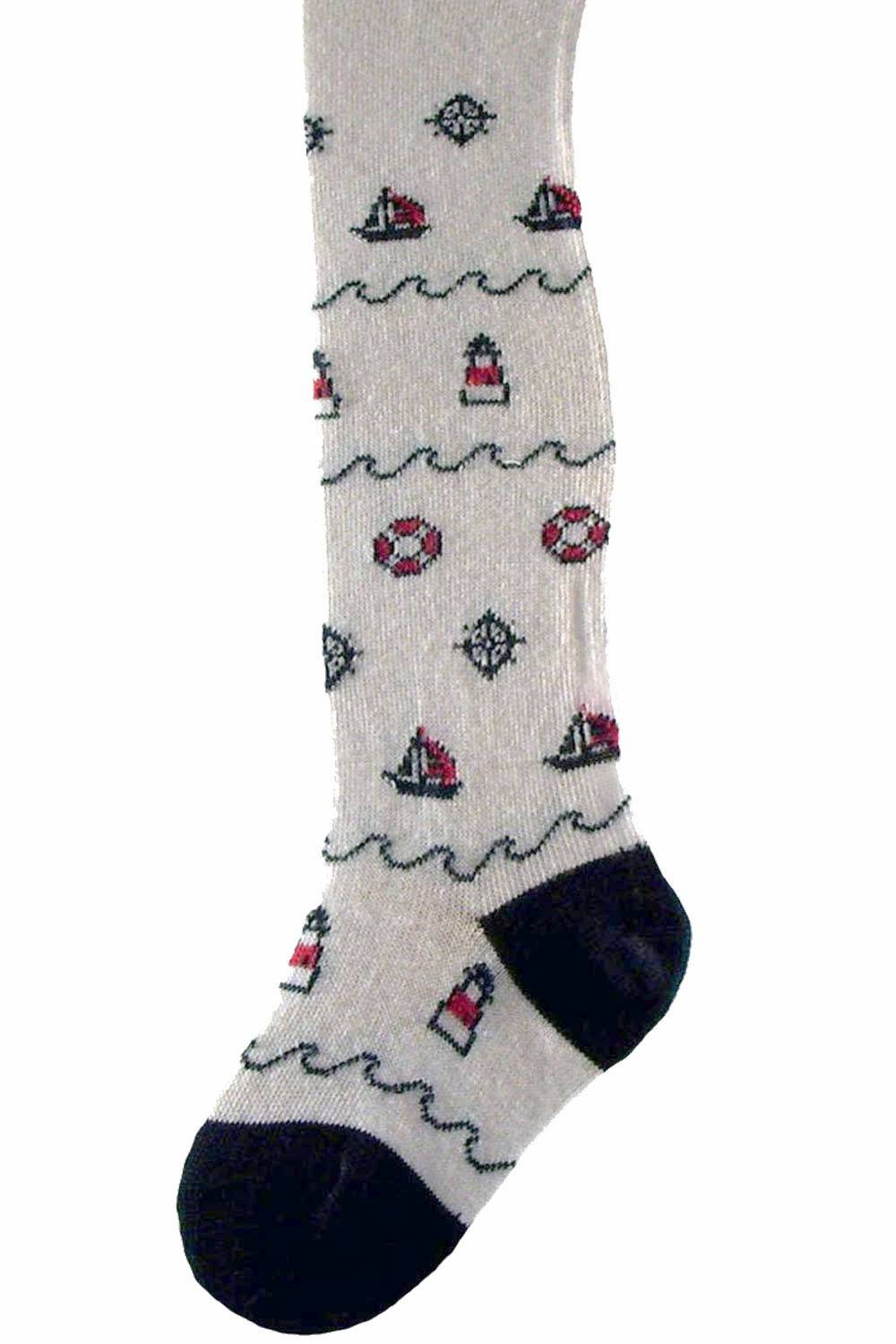 Shimasocks Baby Strumpfhose weiß Motiv maritim