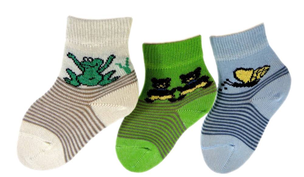 Shimasocks Babysöckchen mit Tiermotiven Dreierpack