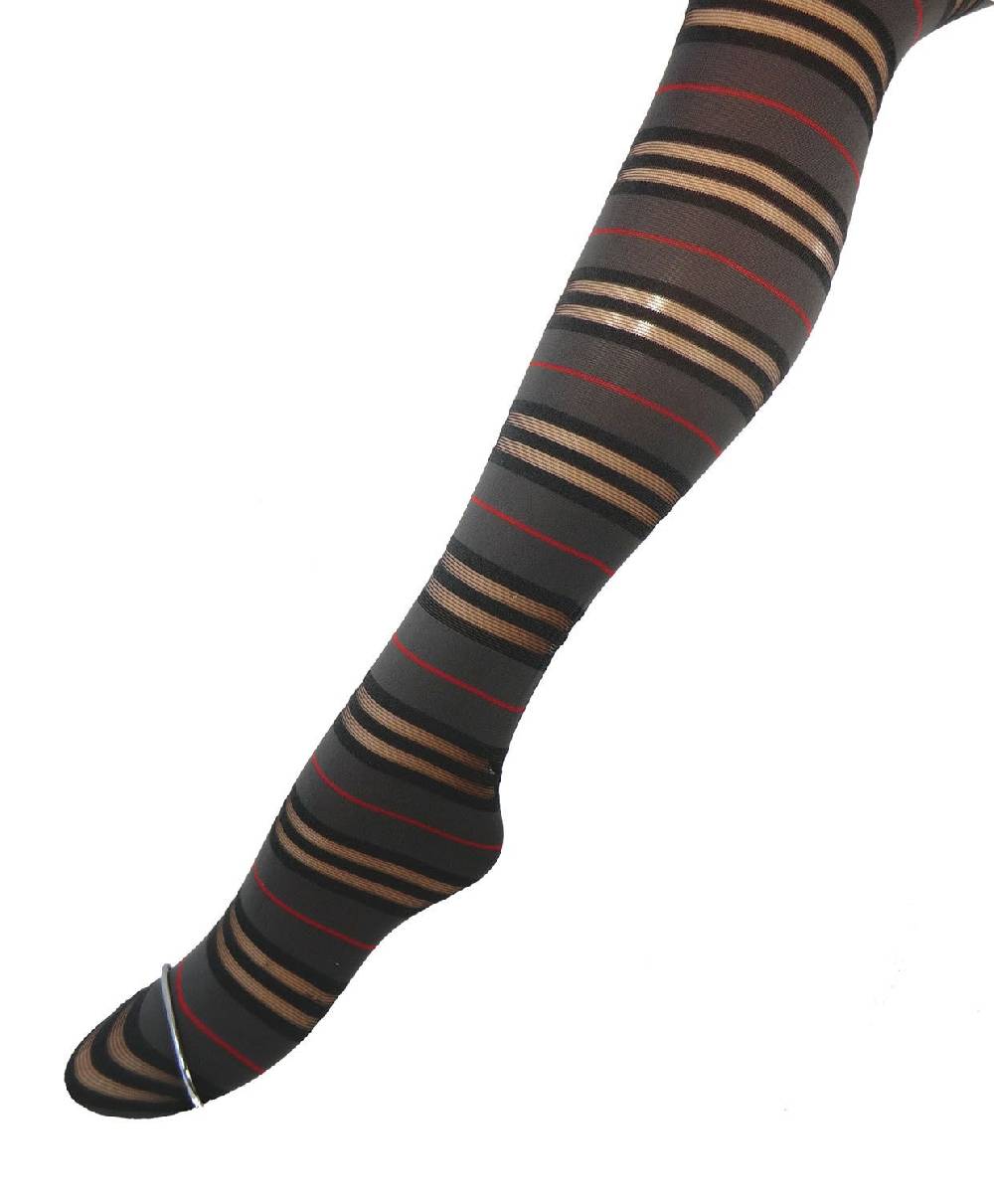 Shimasocks Damen Feinstrumpfhose geringelt